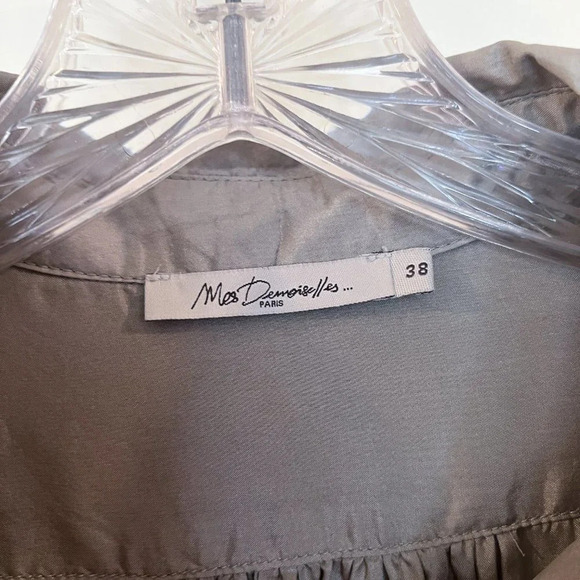 Mes Demoiselles 100% Silk Green Button Down Classic Designer Shirt Blouse 38 - Picture 5 of 10